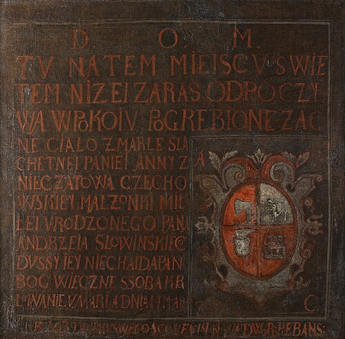 Epitaph of Anna Czechowska of Nieczatów, 1651, 