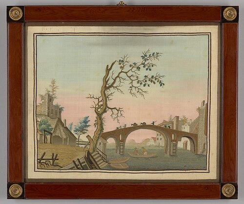 Embroidered picture, 1800, 