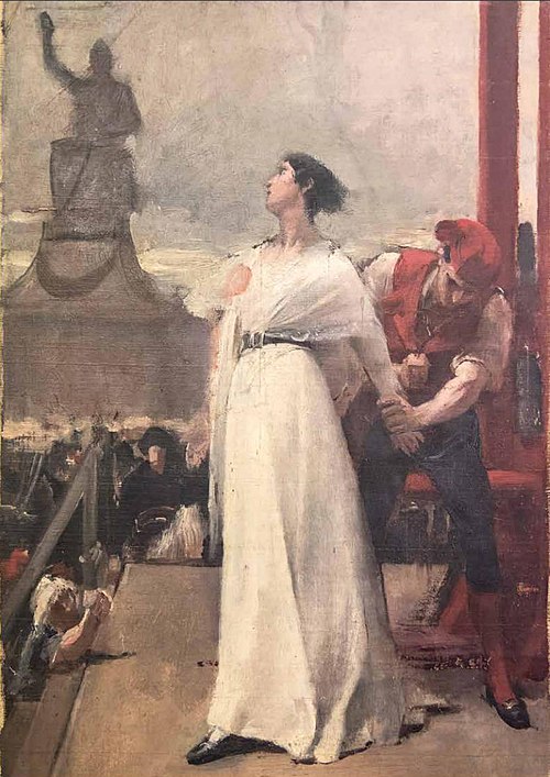 Madame Roland à l'échafaud (1793), 1850, 