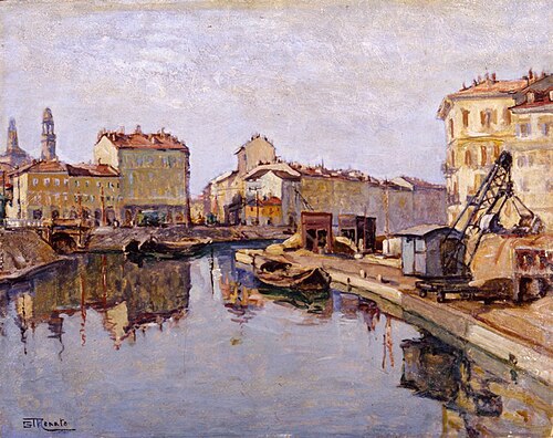 The Porta Ticinese Dock in Milan, 1929, 