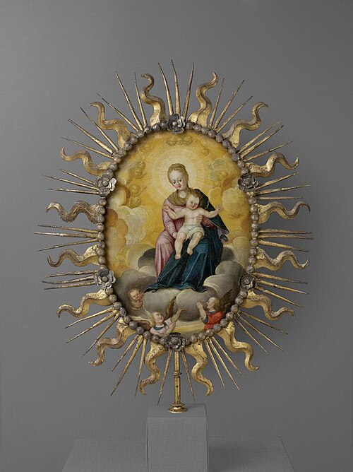 Processional Painting (Shield): The Nativity (recto); The Virgin and Child (verso), 1635, 