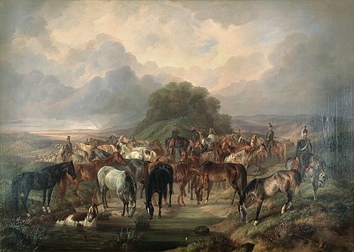 Von Ulanen geführter Transport, 1840, 