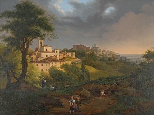 Ansicht des Borgo, Canale in Bergamo, 1820, 
