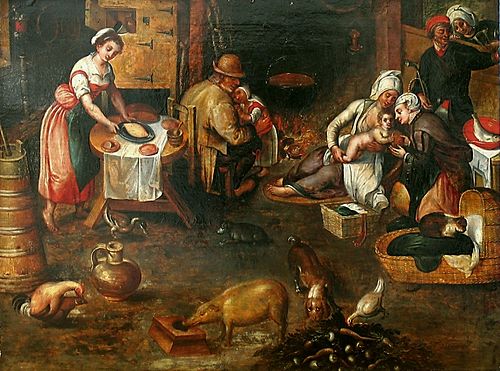 Interior of a peasant dwelling., 1560, 
