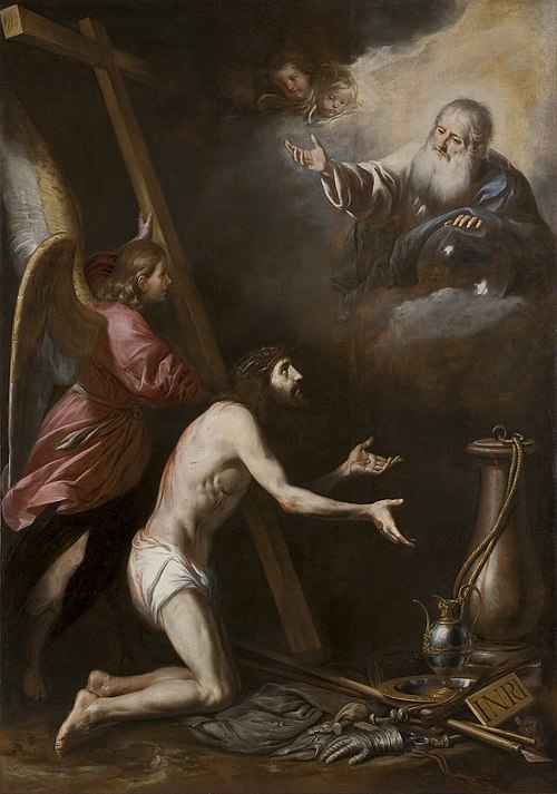 Cristo flagelado arrodillado ante Dios Padre, 1700, 