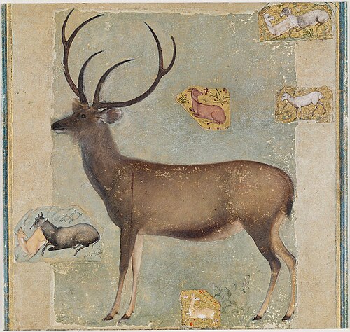Wounded Buck with Vignettes of Animals, 1610, 