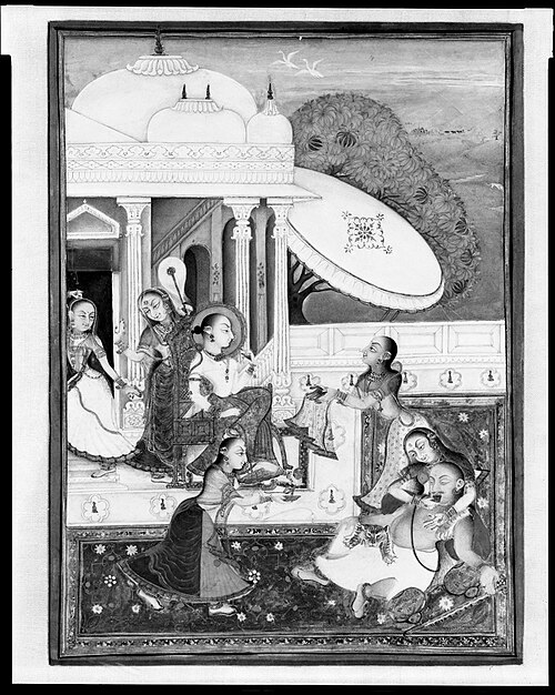 Madhava Swooning before Kamakandala, Folio from a Madhavanala and Kamakandala series, 1840, 
