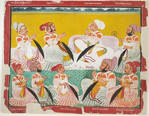 Ravat Jasvant Singh of Devgarh (r. 1737-76) with His Inner Circle of Nobles, 1778, 