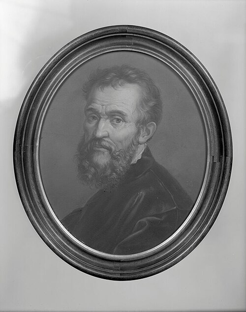 Portrait of Michelangelo after the "Strozzi" original in the Uffizi Gallery, 1600, 