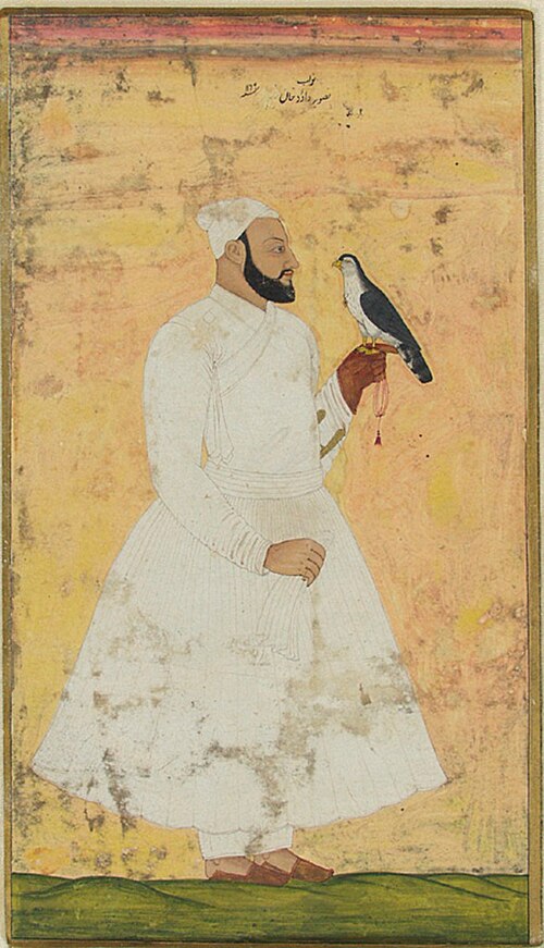 Portrait of Nawab Da’ud Khan with Falcon, 1756, 