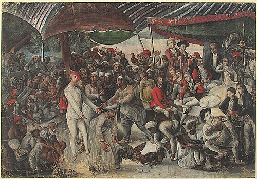 Colonel Mordaunt's Cockfight (after Zoffany), 1800, 