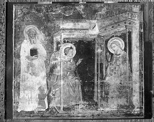 Annunciation with Saint Benedict and a male donor, 1400, 