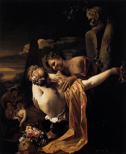 Young shepherd embracing a shepherdess, 1690, 