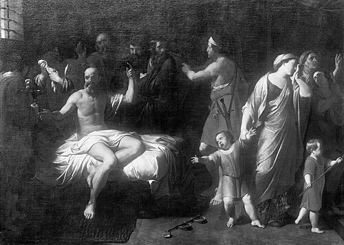 Socrates drinks the cup of poison, , 