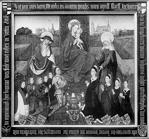 Mary with the child, two saints and a donor family, 1470, 