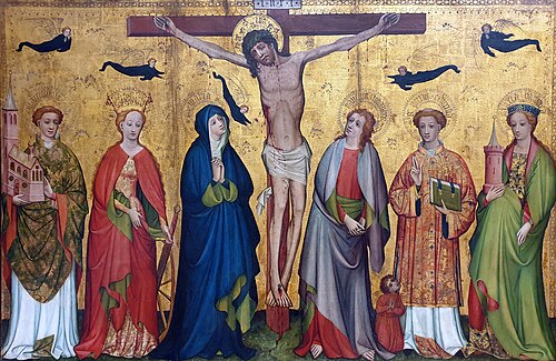 Christ on the cross with saints, 1430, 