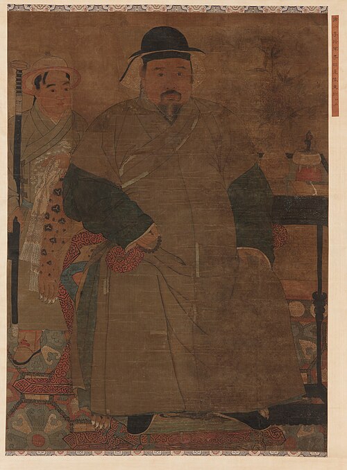 Portrait of a man and his servant, , 