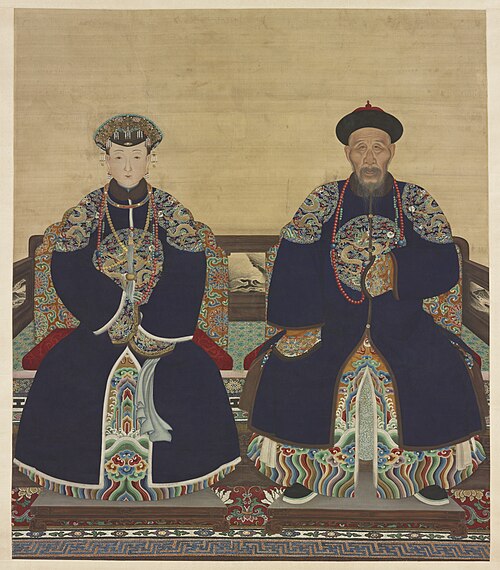 Portrait of Yinti, Prince Xun (1688-1755), and Wife, , 