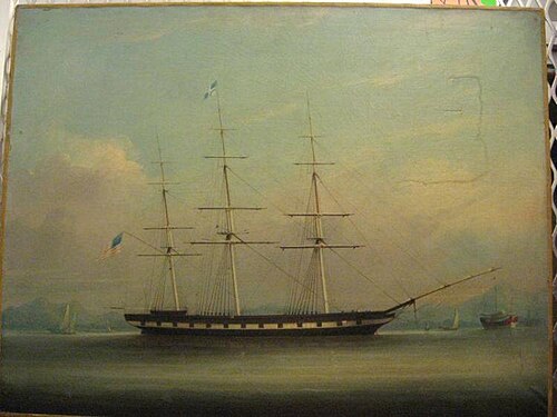 American Full Rig Ships in Chinese Water (Macao?)., , 