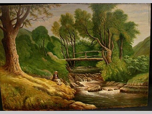 Landscape and Fisherman, , 