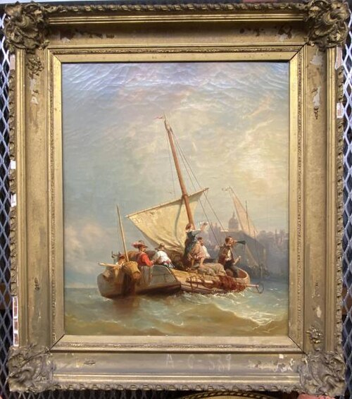 Market Boats Entering Harbor, , 