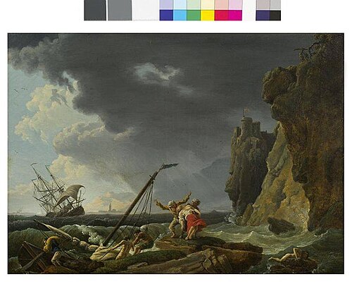 Shipwreck off a Rocky Coast, 1800, 
