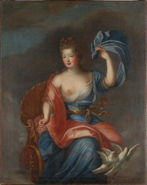 Portrait de Mademoiselle de Nantes sous les traits de Vénus sur un char trainé par deux colombes, 1705, 