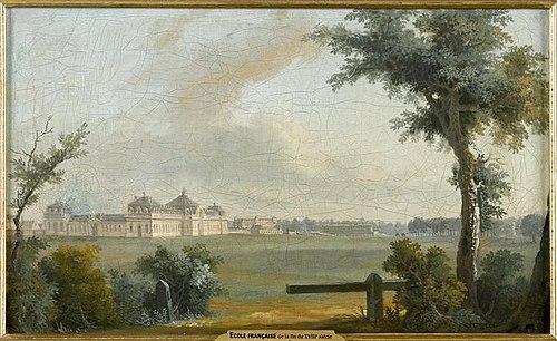 Vue des grandes écuries du château de Chantilly, 1780, 
