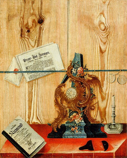 Quodlibet z uro in svečnikom, 1755, 