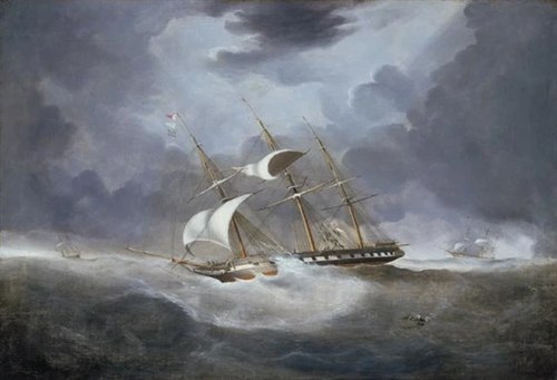 H.M.S. Warspite in a Gale of Wind, 1856, 