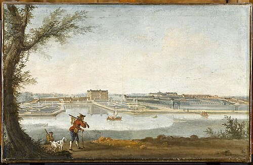 Le Château de Chantilly vu du Vertugadin, 1778, 