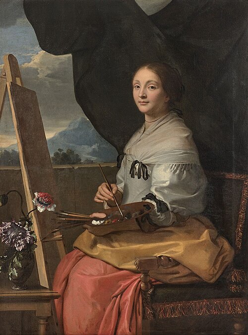 Portrait de Catherine Duchemin à son chevalet, 1664, 