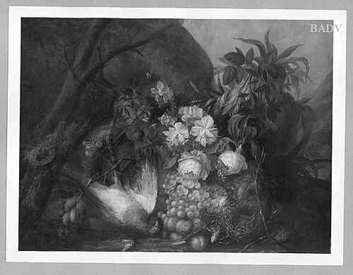 Nature morte aux roses, fruits et oiseaux morts, 1807, 