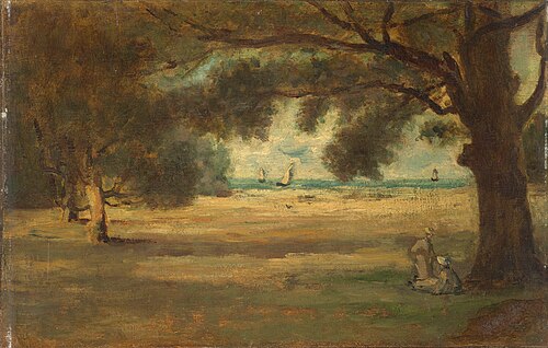 Paysage. Bord de mer avec arbres, 1850, 