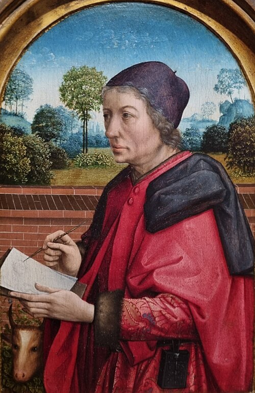 Saint Luc peignant la Vierge avec l'enfant (diptyque), 1474, 