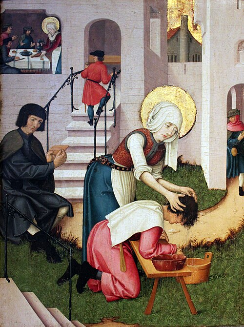 Saint Verena washes the hair of a plague patient, 1525, 