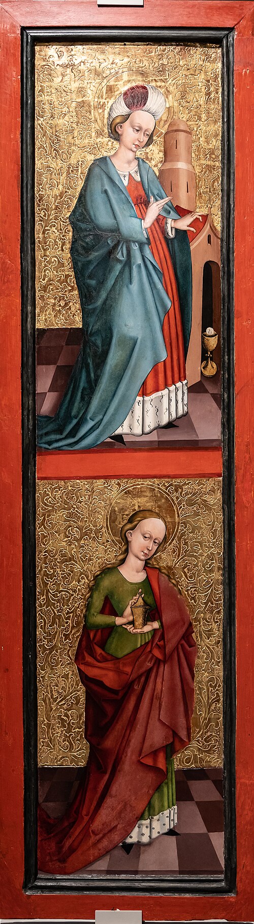Verkündigung an Maria und vier weibliche Heilige, 1475, 