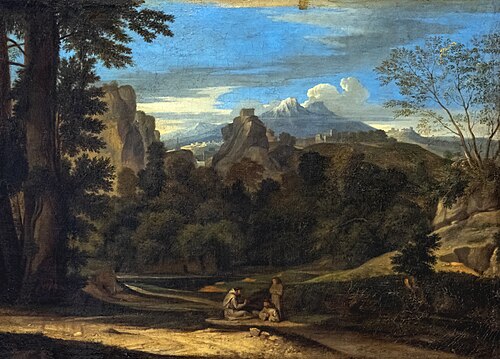 Paysage aux trois moines, 1690, 
