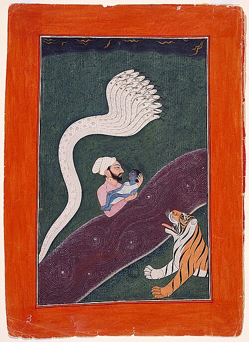 Vasudeva carries the Infant Krishna across the Yamuna River, 1720, 