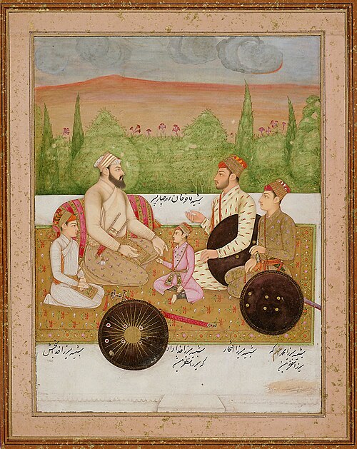 Portrait of Fakir Khan and His Sons, 1690, 