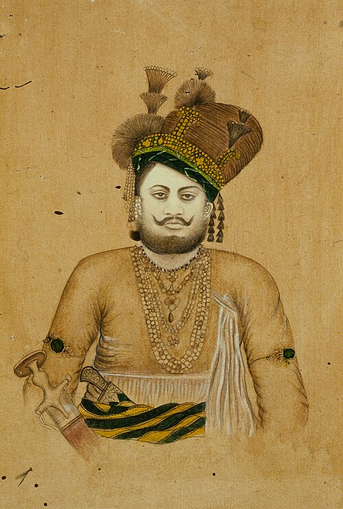 Portrait of Maharaja Mahadji-Scindia, 1880, 
