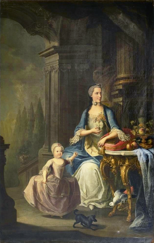 Portrait of Isabella of Parma and her daughter Maria Theresa of Austria, 1765, 