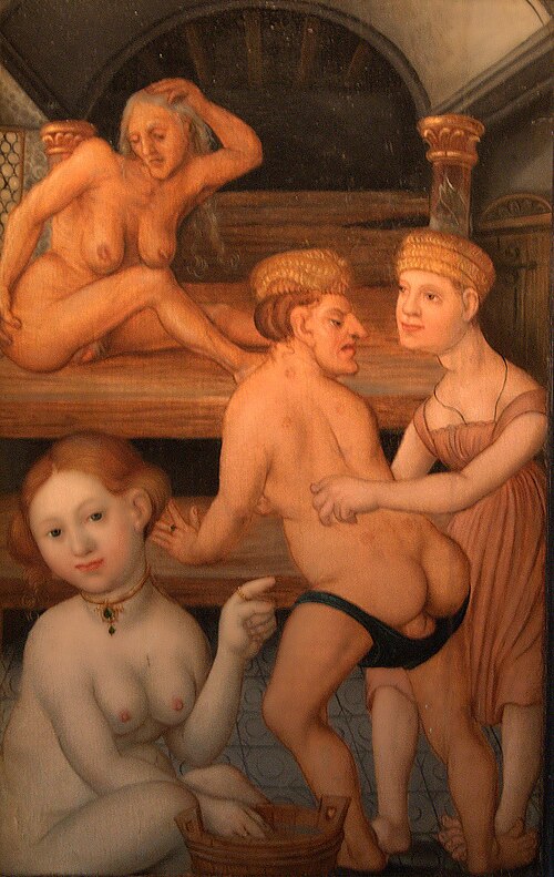 De badstoof (of de hekeling van Ouderenliefde), 1550, 