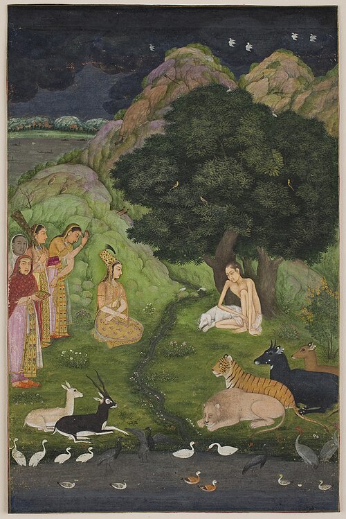 Laylá visits Majnūn in the Wilderness, 1660, 