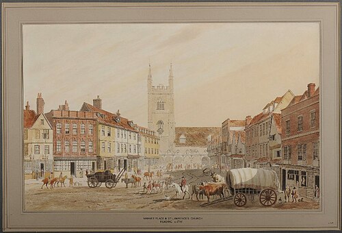 Market Place and St Laurence's Church, 1795, 