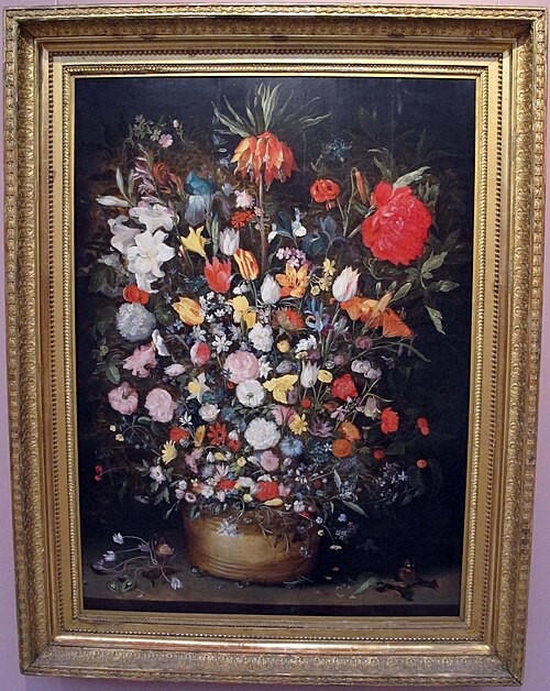 Flower bouquet in a wooden tub, 1625, 