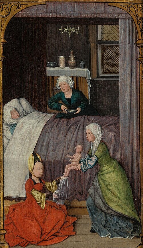 The birth of Mary, 1490, 