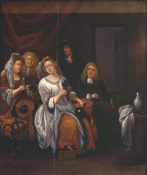 Wijndrinkend gezelschap, 1650, 