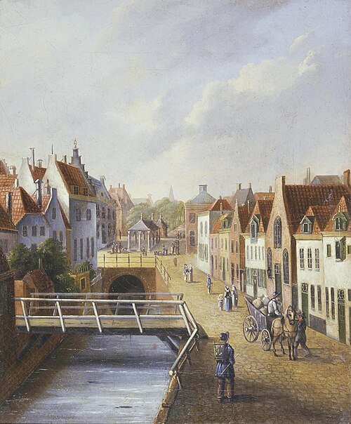 Kortegracht en Vismarkt,  Amersfoort., 1850, 