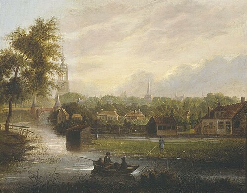 Gezicht op Monnikendam, 1850, 